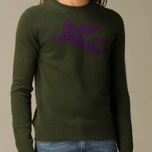 Etro Wool Jacquard Intarsia Pegasus Logo Sweater Pullover